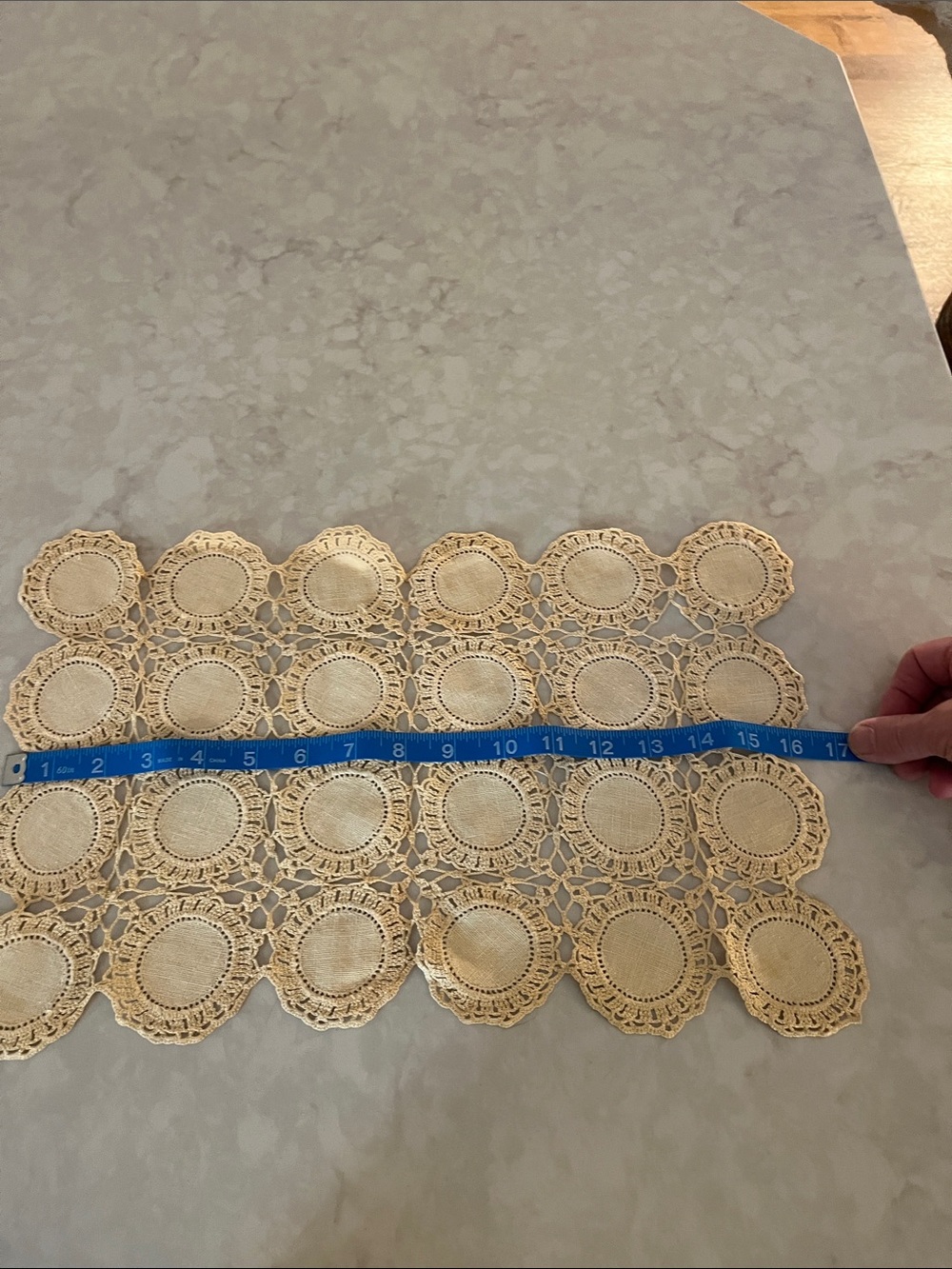 Vintage Hand Crochet Lace Doily Lot 12 pieces Cream White Mixed Size - Picture 12 of 13